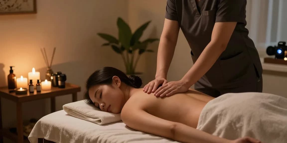 Professional 마포출장마사지 scene with therapist and client in a calming environment.