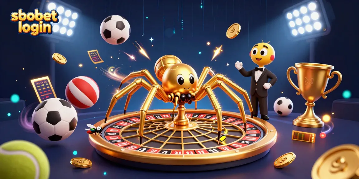 Experience sbobet login excitement with our dynamic sports betting illustration, featuring animated betting elements.