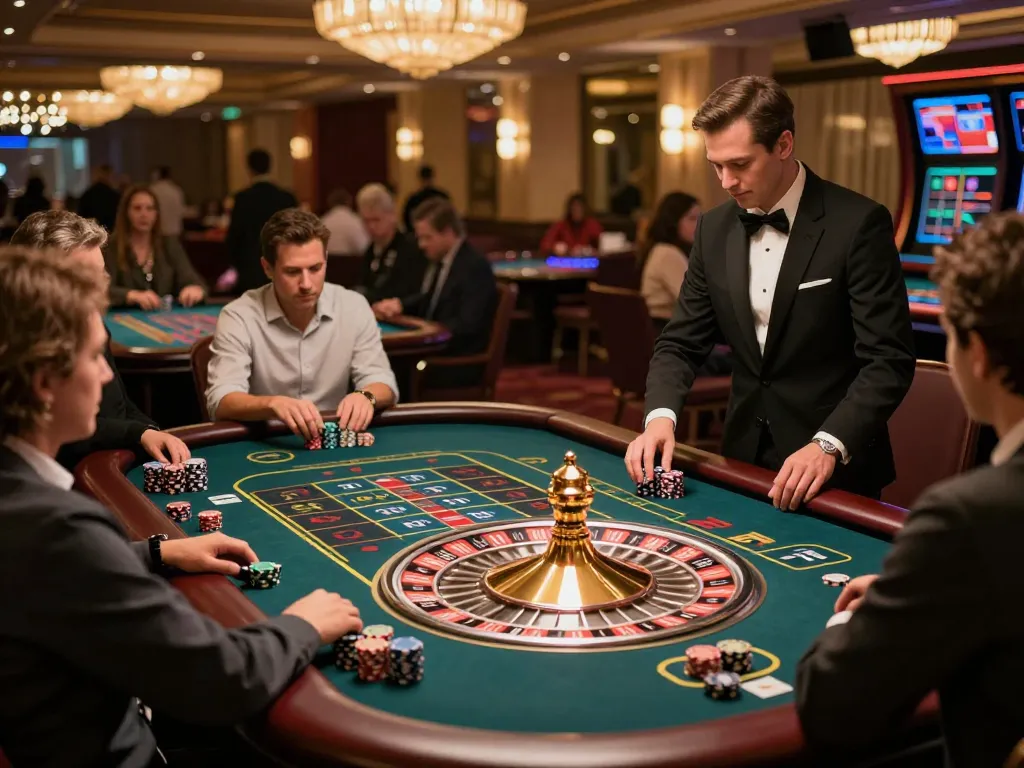 Engaged players at the roulette table strategizing their bets for better odds with 122 in mind.