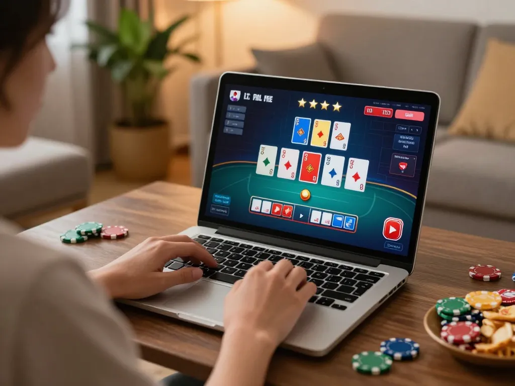 Engaging with the trang chủ king88 online platform while enjoying a cozy home gaming setup.