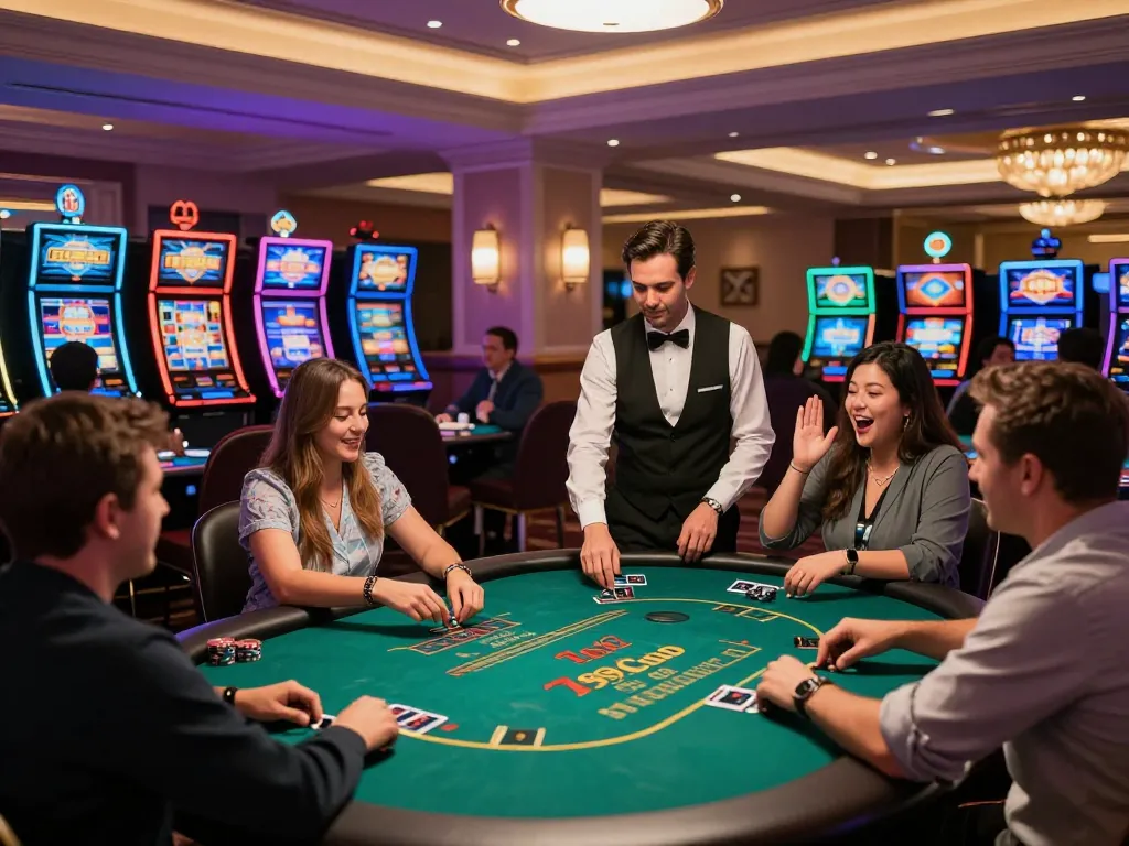 Players enjoying thrilling gameplay at 789clubgo in a vibrant casino atmosphere.