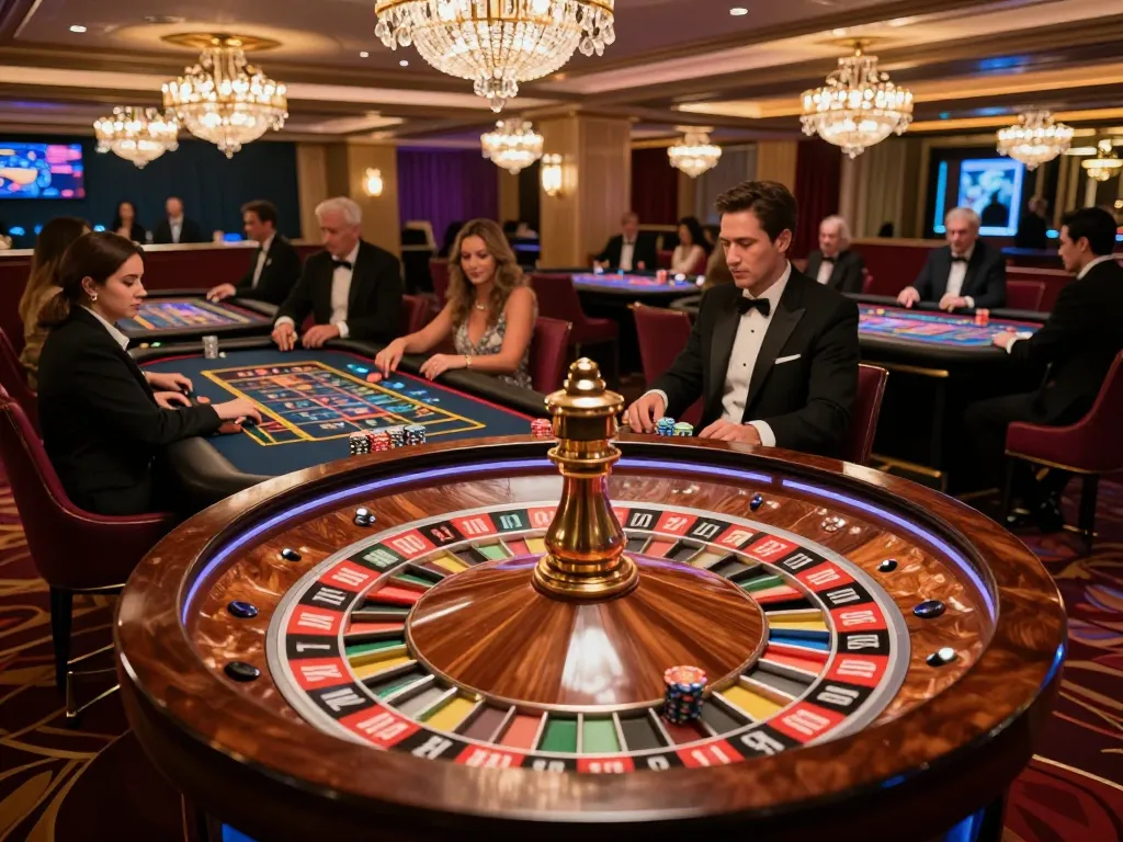 Engaging roulette game scene at BL555.COM, showcasing players' excitement and strategic betting.