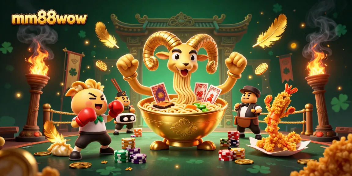 Experience the excitement of mm88wow with cartoon characters bringing the casino to life in a vibrant arena.