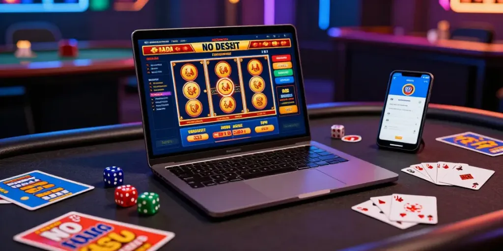 Gambling sites not on gamstop displayed on a vibrant laptop with casino games and promotional banners
