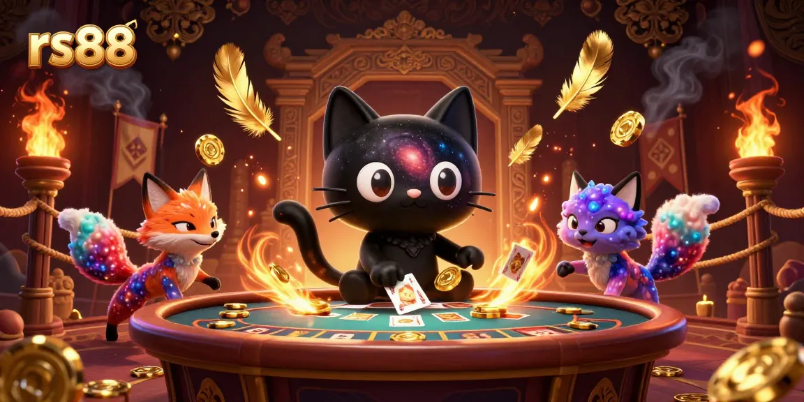 Engage with rs88 casino fun in a cosmic setting featuring dynamic characters and gambling elements.