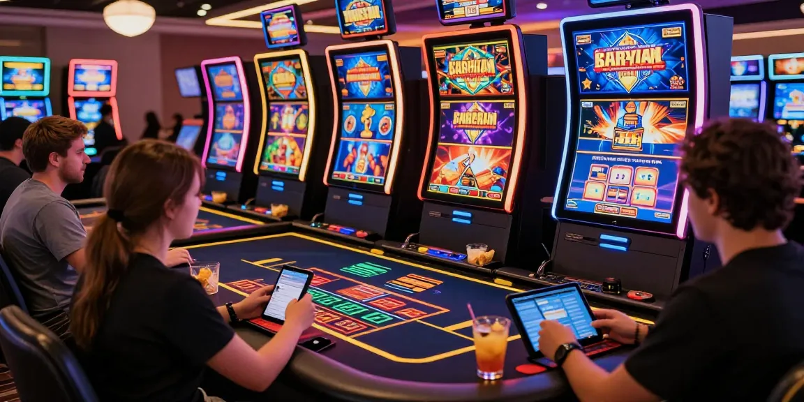 Exciting online casino scene with players using credit card slots to deposit funds during gameplay.