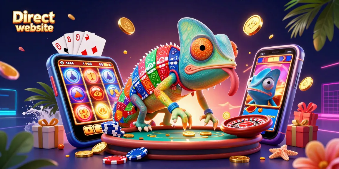 Spin to win with Direct website as chameleon casino owner captures golden coins.