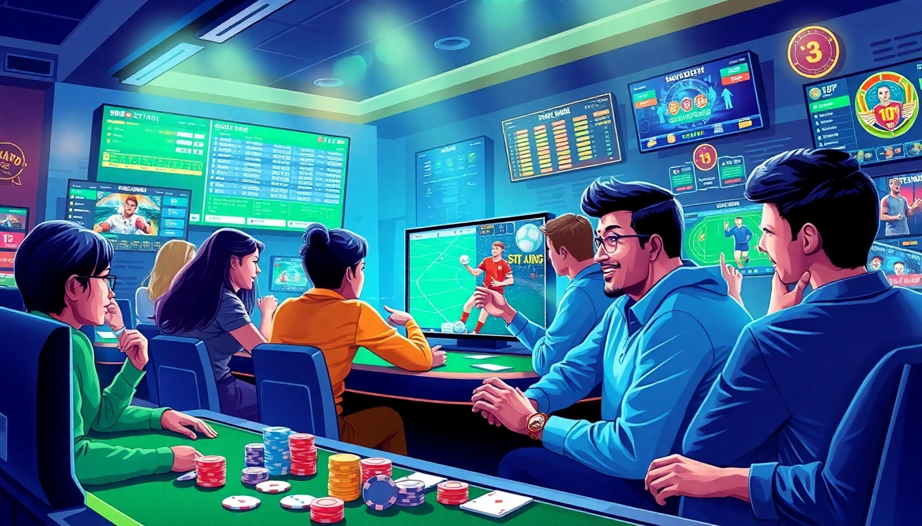 Exciting online betting experience on sbobet.dance featuring diverse players and vibrant gaming elements.
