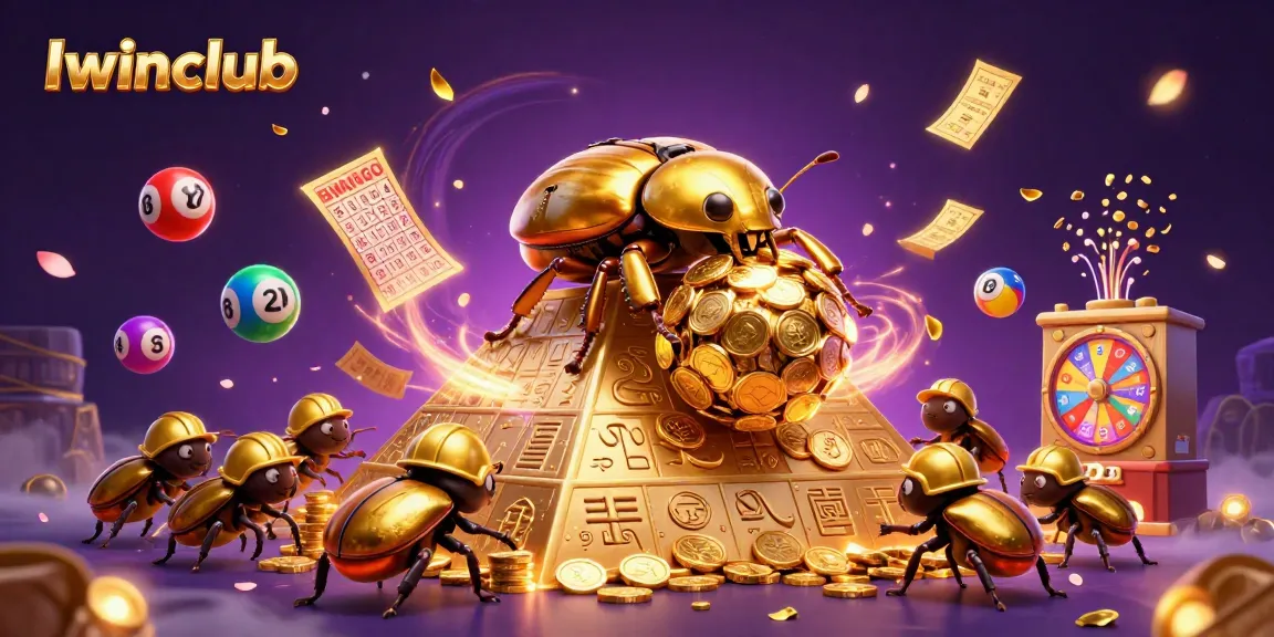Iwinclub showcases vibrant lottery themes with colorful balls and dynamic elements in a festive scene.