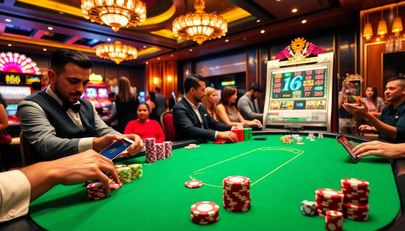 Enjoy a thrilling gambling experience at UU88 with vibrant poker tables and dynamic slot machines.