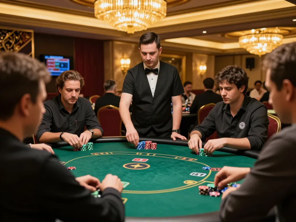 Experience the excitement of poker at the trang chủ 789win casino with players strategically betting chips.