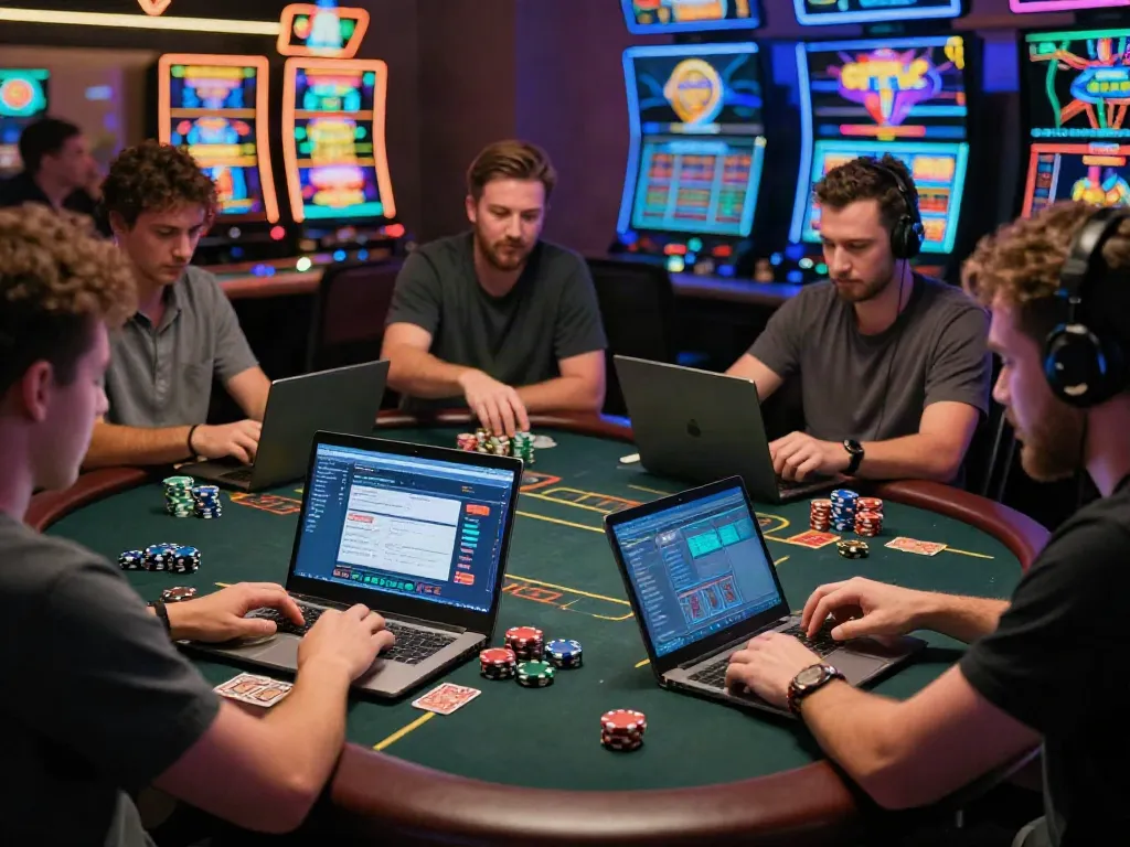 Engaged players on gambling sites not on GamStop enjoying diverse casino games.