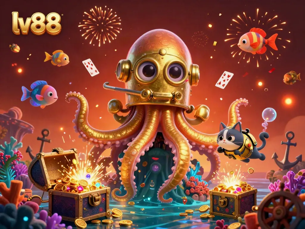 Experience thrilling wins with lv88 in this vibrant underwater casino scene full of excitement and energy.
