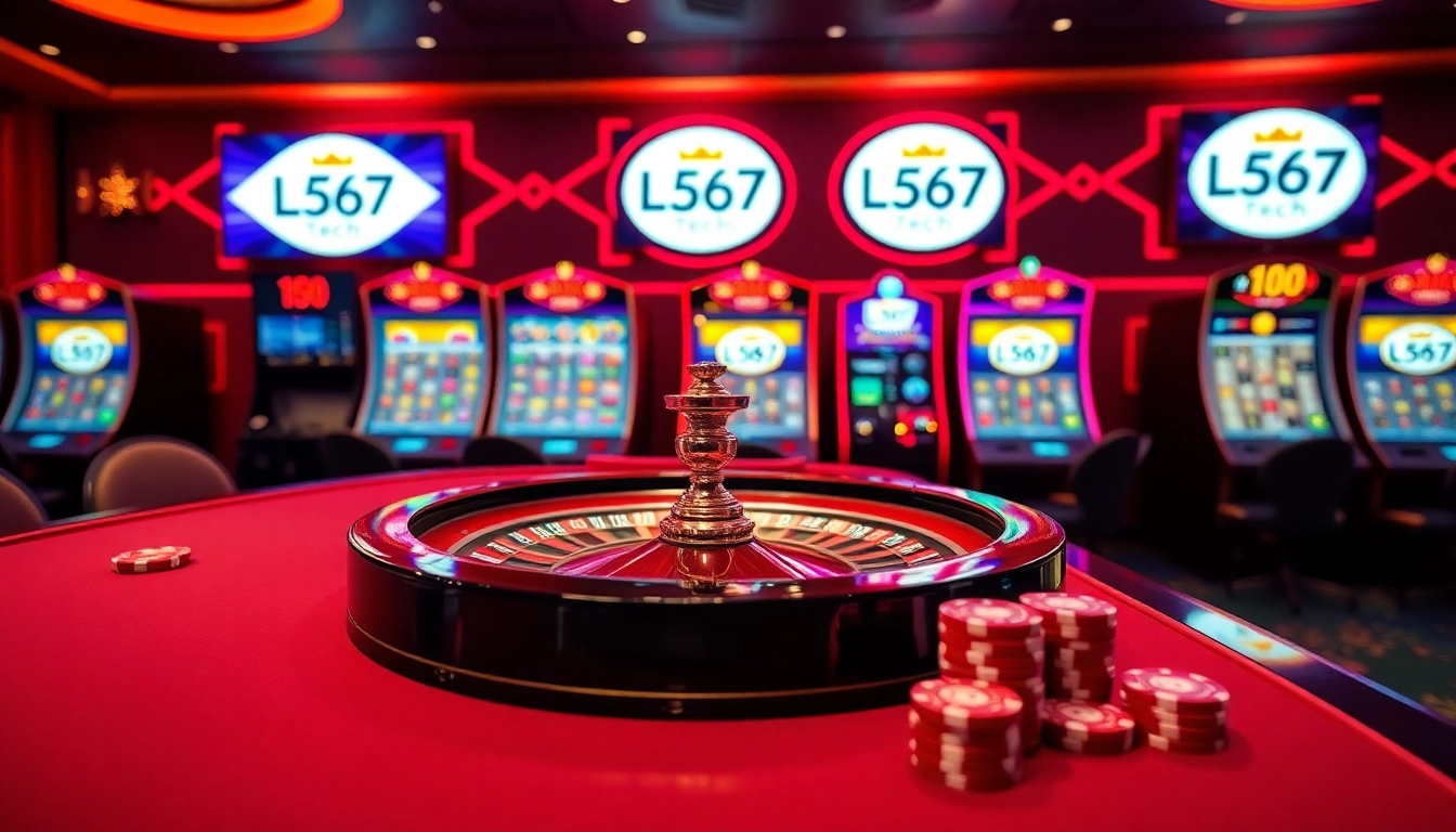L567 tech slot machines lighting up the casino, inviting players for an exciting gaming experience.
