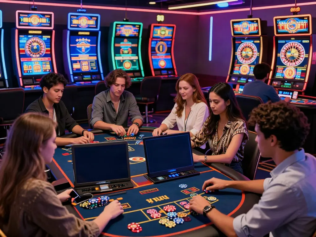 Engaging players at gambling sites not on gamstop enjoying a diverse virtual casino experience.