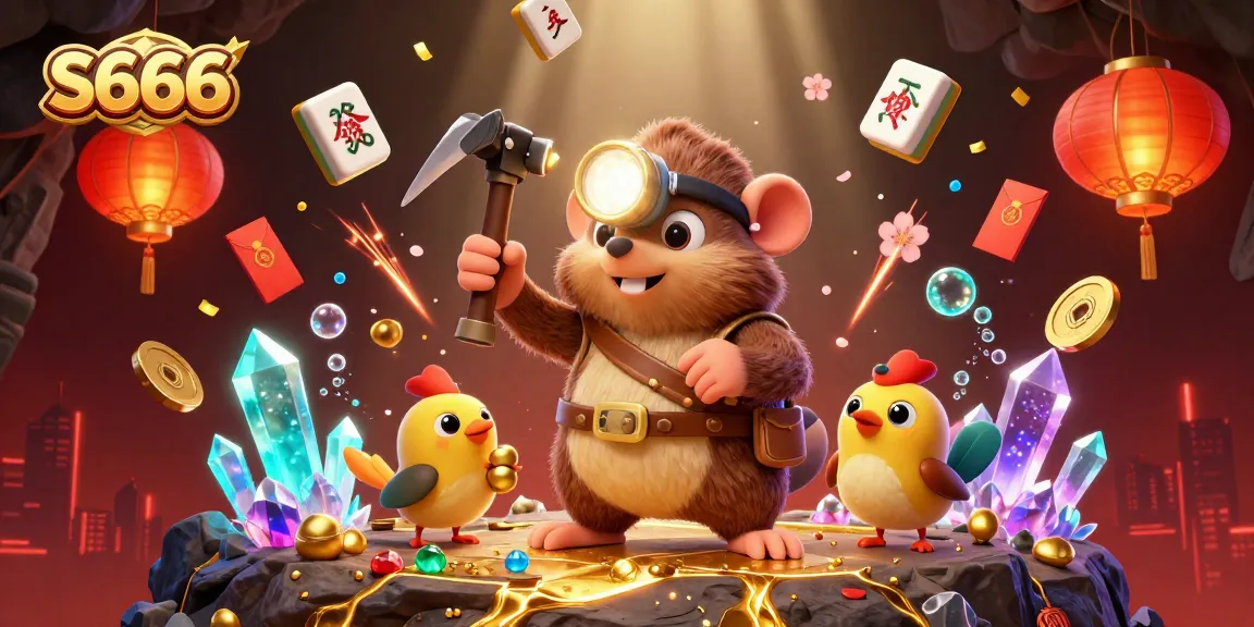 S666 showcases an exhilarating adventure with the treasure hunter mole discovering gems and golden rewards in an enchanting cave.
