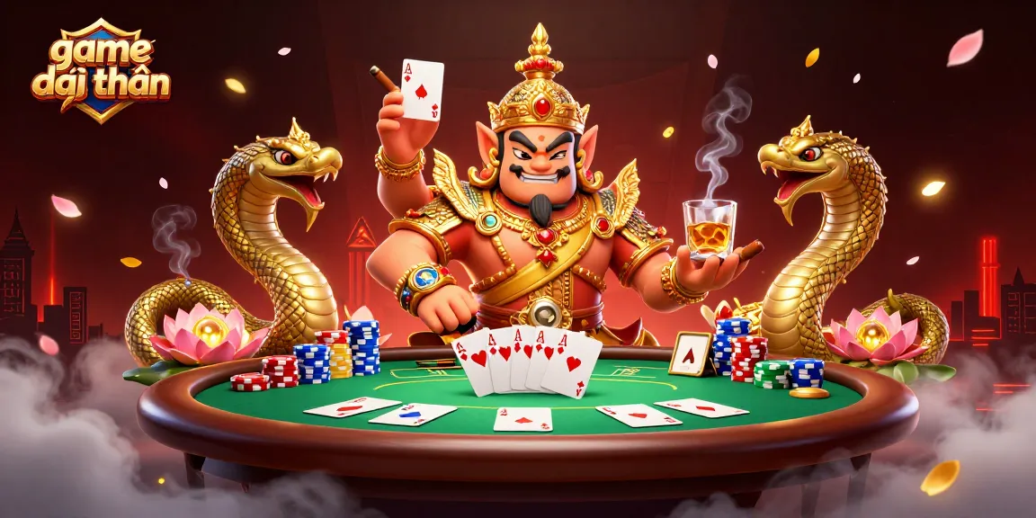 Engage with game đổi thưởng by exploring poker strategies amidst vibrant 3D artwork.