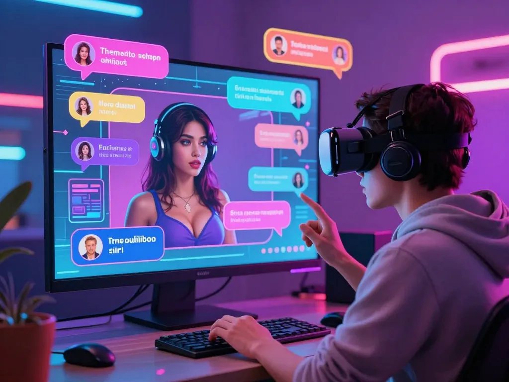 Engaging AI porn chat scene showcasing immersive virtual interaction.