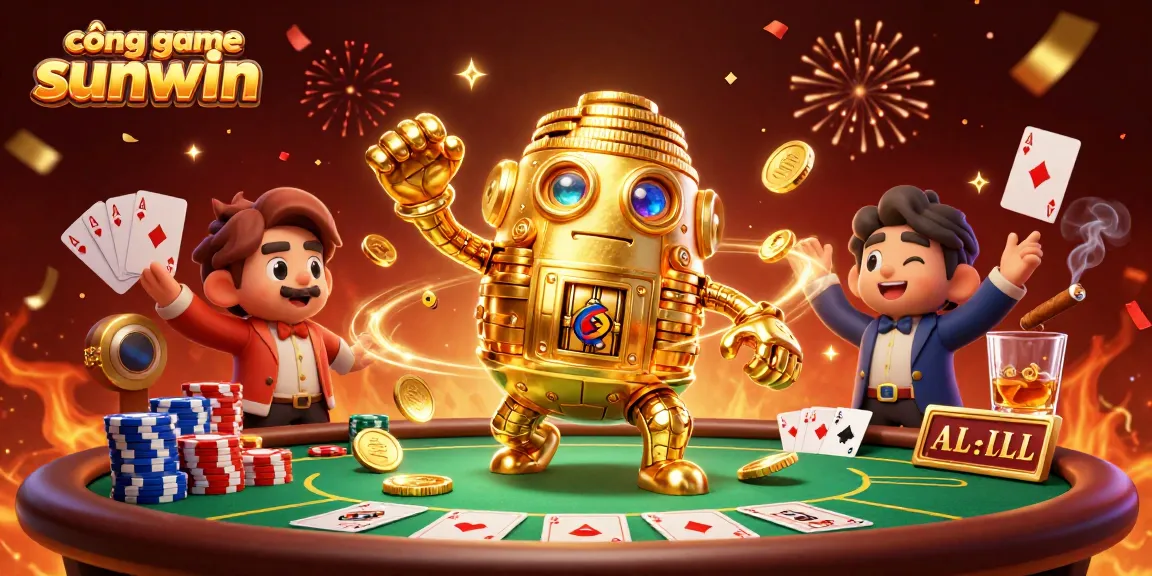 Engage with the exciting cổng game sunwin featuring a dynamic, rich casino scene showcasing colorful poker elements.