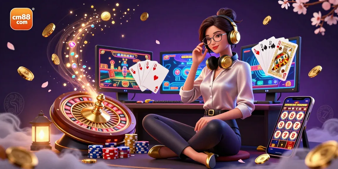 Experience thrilling games at cm88 com with a lively scene of casino gaming elements.