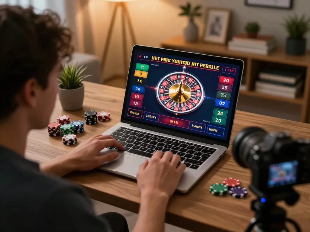 Engaging in the GA88 live dealer game strategy with vibrant roulette options visible on a laptop screen.