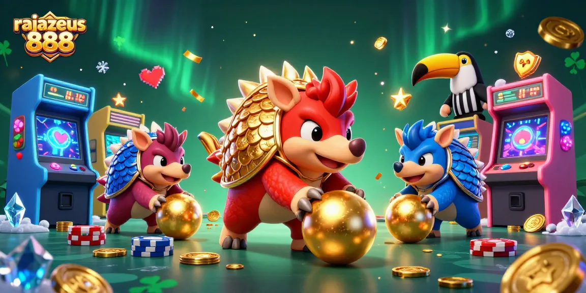 Experience exciting gameplay as rajazeus 888 pangolins roll through poker chips with vibrant arcade machines.