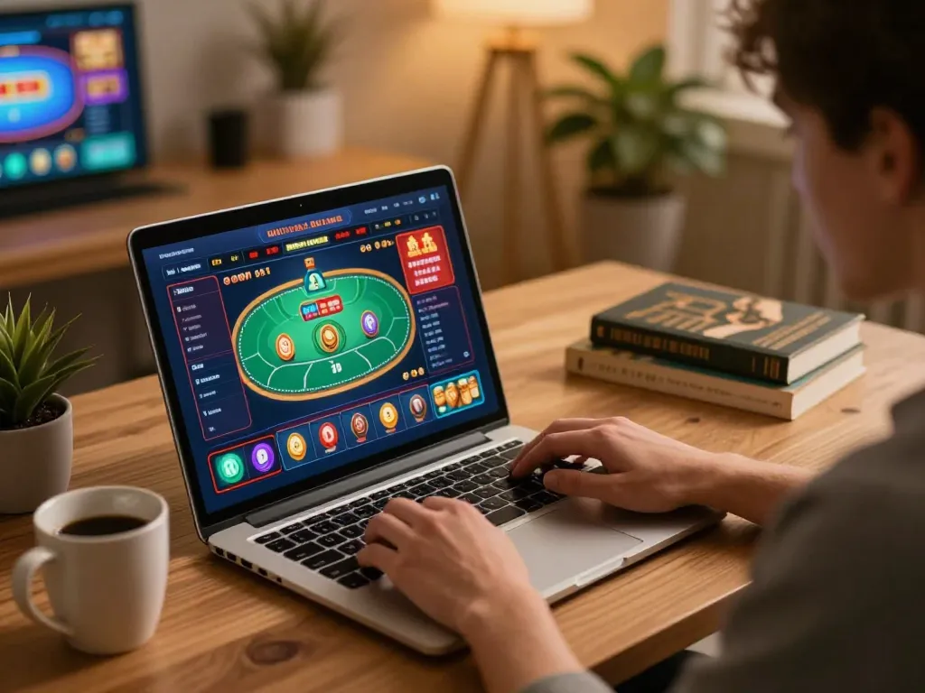 Experience online gaming tại 789win with cozy atmosphere and strategic gameplay on laptop.