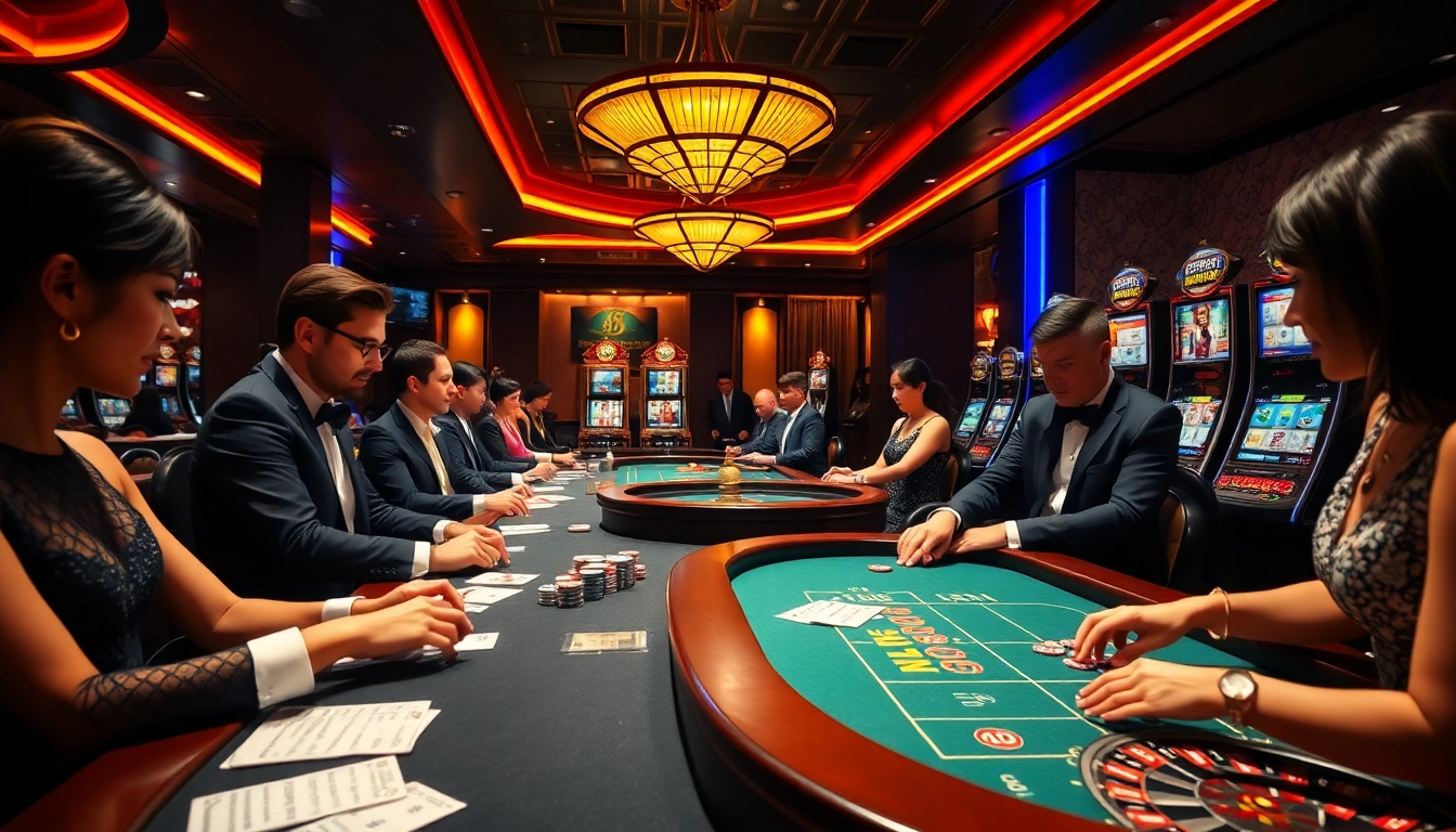 Exciting casino experience at 8day.cn.com with players at a poker table amid luxurious decor.