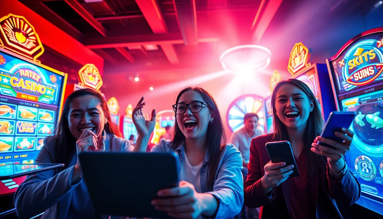 Online gaming scene at good88.hu.net showcasing vibrant casino experiences with excited players.