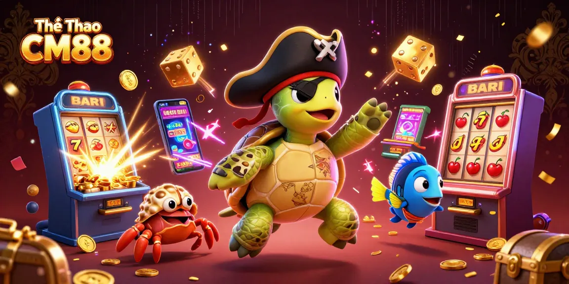 Experience thrilling action in Thể Thao CM88 with vibrant casino elements and dynamic characters.