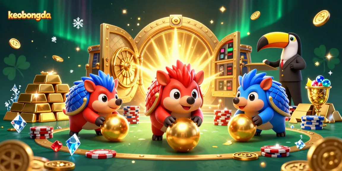 Experience the thrill of betting with keobongda in this exciting scene of rival pangolins playing games.
