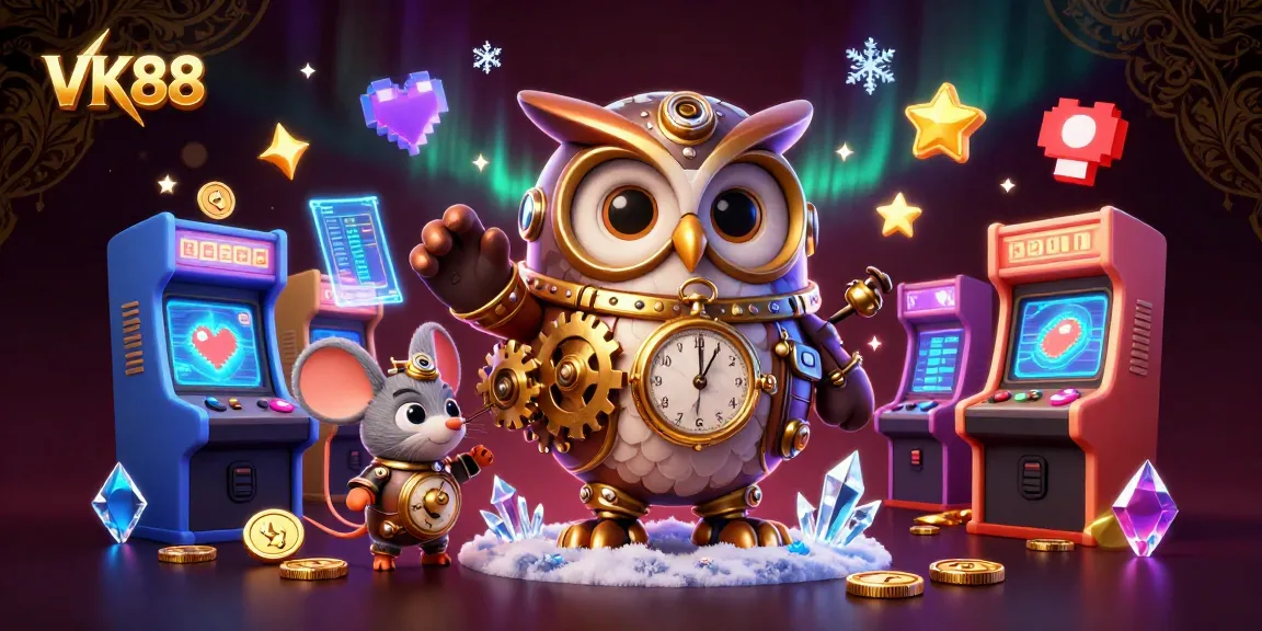 Experience the action at VK88 casino with vibrant, steampunk characters and rich gaming elements.