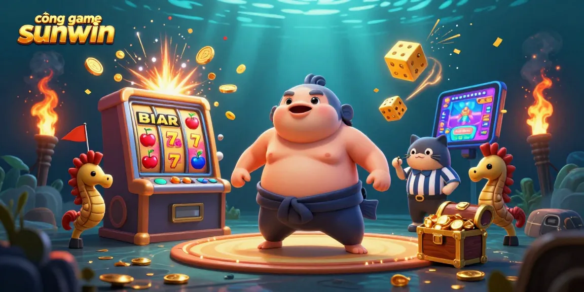 Experience the thrill of cổng game sunwin with an underwater slot jackpot scene.