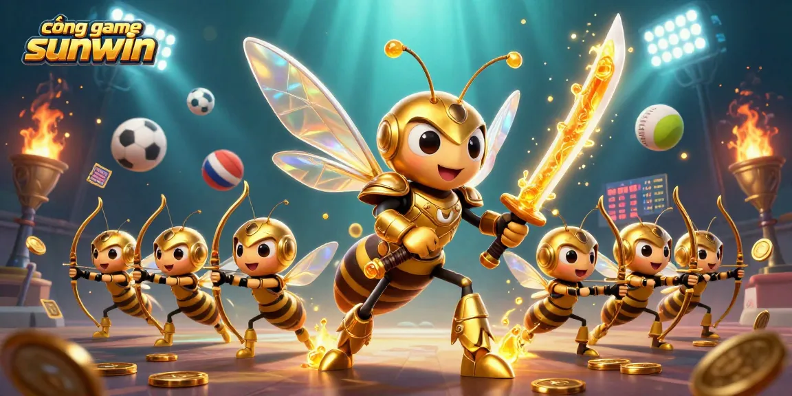Experience vibrant gaming action at cổng game sunwin with dynamic visuals and golden elements.