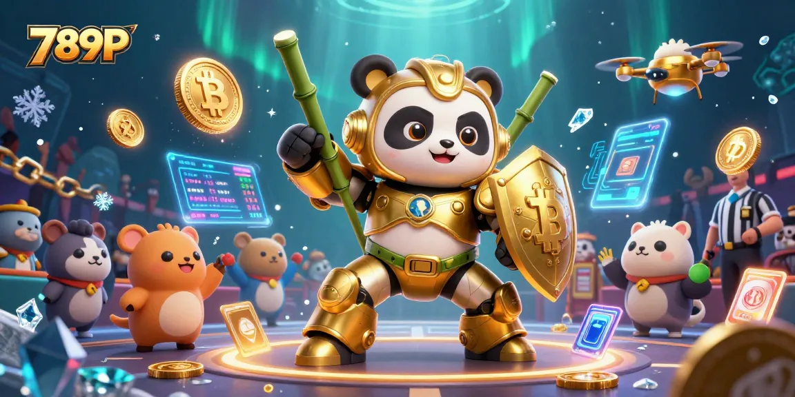 Engage with captivating 789P gaming action in a vibrant 3D animated scene featuring a mech-suit panda.